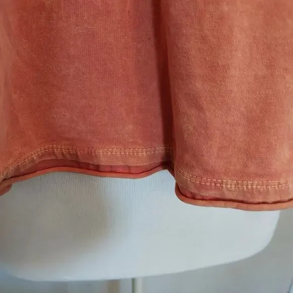 Anthro's Eri + Ali Coral Orange Flutter Short Sleeve Blouse Size S - Picture 10 of 15